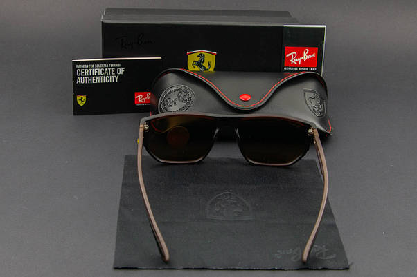 Сонцезахисні окуляри RAY BAN Ferrari поляризаційні UV400 (арт. RB4609) коричневі/матова оправа, фото 6