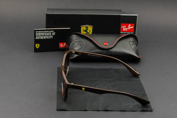 Сонцезахисні окуляри RAY BAN Ferrari поляризаційні UV400 (арт. RB4609) коричневі/ глянсова оправа, фото 4