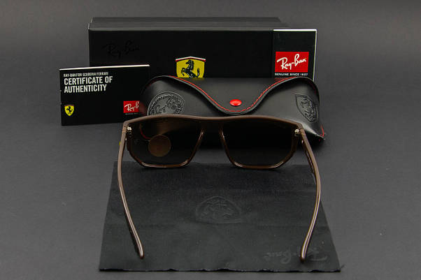 Сонцезахисні окуляри RAY BAN Ferrari поляризаційні UV400 (арт. RB4609) коричневі/ глянсова оправа, фото 6