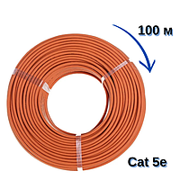 Кабель вита пара GEAR CAT.5E UTP-LSZH-CCA, 100M, біметалевий, для локальних мереж, внутрішній, помаранчевий