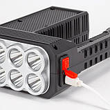 Ліхтар акумуляторний світлодіодний з сонячною панеллю LED + SOLAR, переносний ручний ліхтар ST11, фото 9