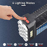 Ліхтар акумуляторний світлодіодний з сонячною панеллю LED + SOLAR, переносний ручний ліхтар ST11, фото 5