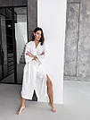 Халат МУСЛІНОВИЙ жіночий ДОВГИЙ DUNA COSY БІЛИЙ M91W, фото 4