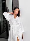 Халат МУСЛІНОВИЙ жіночий ДОВГИЙ DUNA COSY БІЛИЙ M91W, фото 3