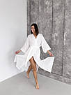 Халат МУСЛІНОВИЙ жіночий ДОВГИЙ DUNA COSY БІЛИЙ M91W, фото 2