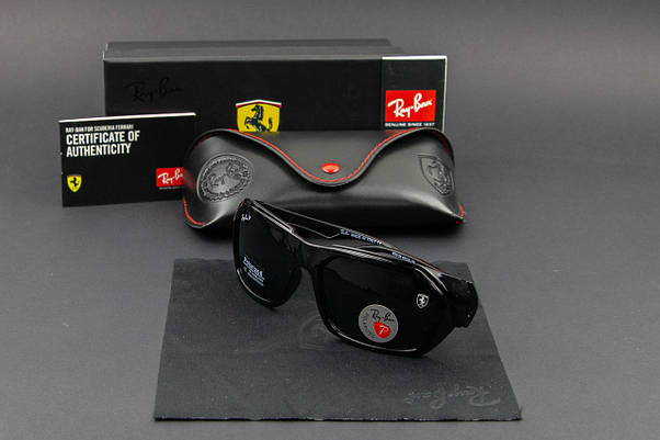 Сонцезахисні окуляри RAY BAN Ferrari поляризаційні UV400 (арт. RB2128) глянсова оправа, фото 6