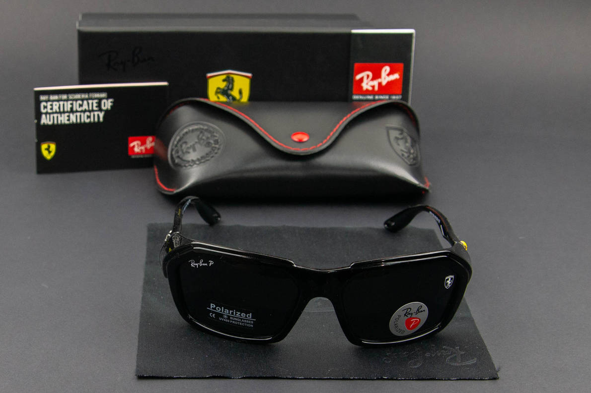 Сонцезахисні окуляри RAY BAN Ferrari поляризаційні UV400 (арт. RB2128) глянсова оправа, фото 1