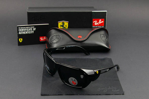 Сонцезахисні окуляри RAY BAN Ferrari поляризаційні UV400 (арт. RB2128) глянсова оправа, фото 3