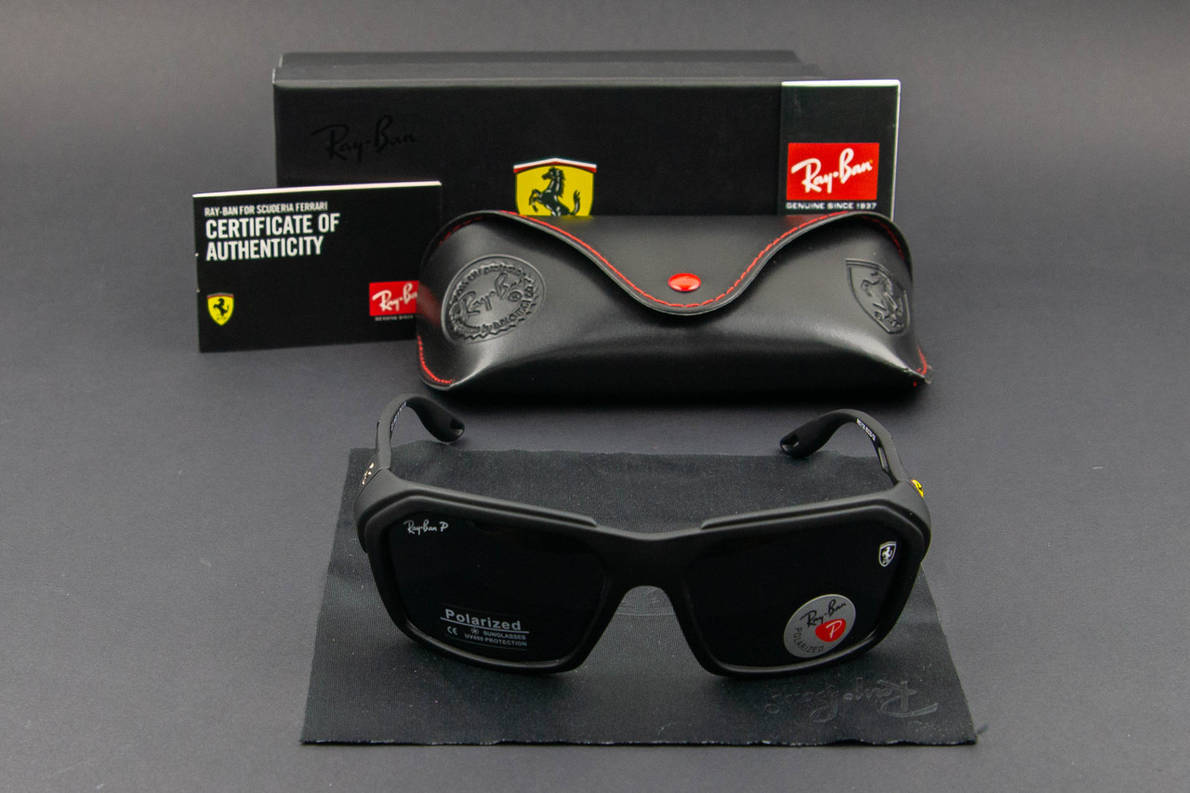 Сонцезахисні окуляри RAY BAN Ferrari поляризаційні UV400 (арт. RB2128) матова оправа, фото 1