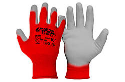Рукавички Mastertool з нітрилові покриттям 10" (червоно-сірі) (83-0402) (12 шт.)