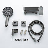 Змішувач для ванни FRAP F3275-19, збройова сталь, фото 5