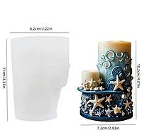 Силіконова форма молд для виготовлення свічок "Морські зірки"