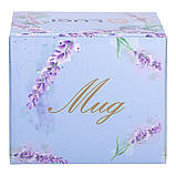 Чашка керамическая с цветочным принтом 400 (мл) Голубая Lugi, фото 5