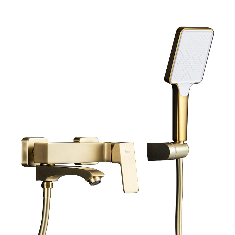 Змішувач для ванни FRAP F3276-3, золотий сатин, фото 1