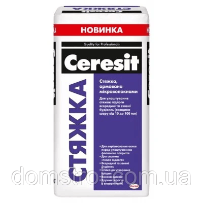 Стяжка для підлоги армована Ceresit 10-100 мм (25 кг), фото 1