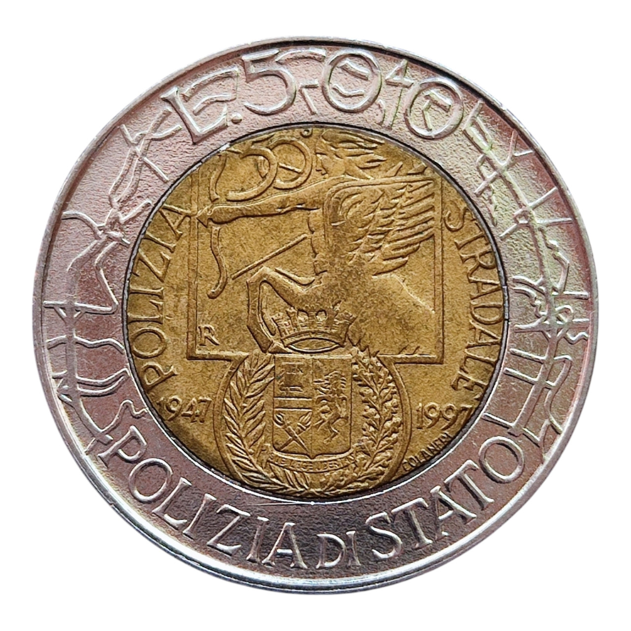 Італія 500 лір, 1997 50-та річниця - Дорожня поліція