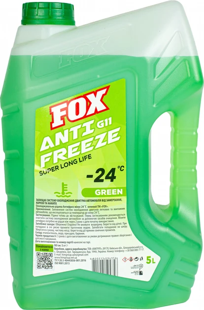 Антифриз -24° Зелений FOX 5л