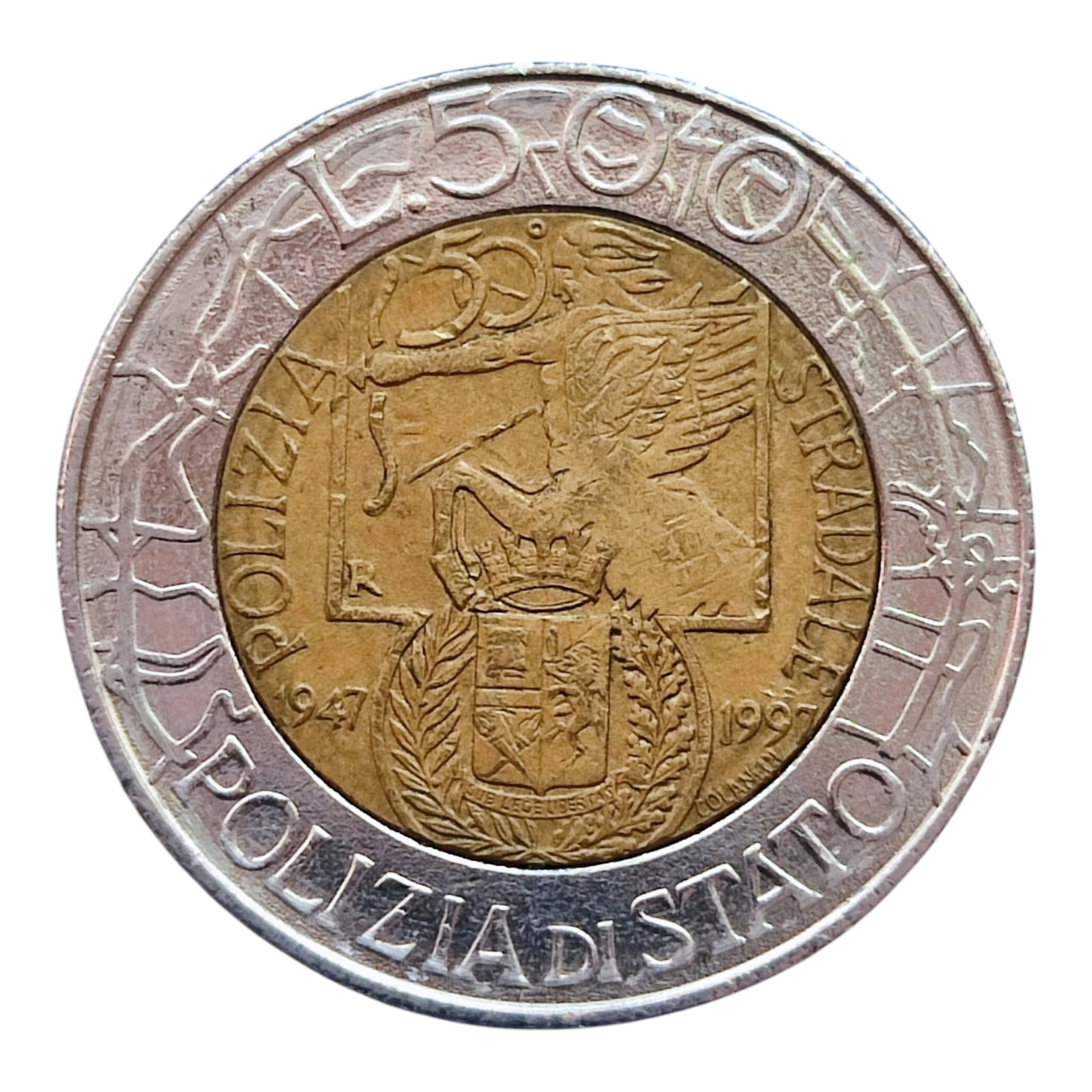 Італія 500 лір, 1997 50-та річниця - Дорожня поліція