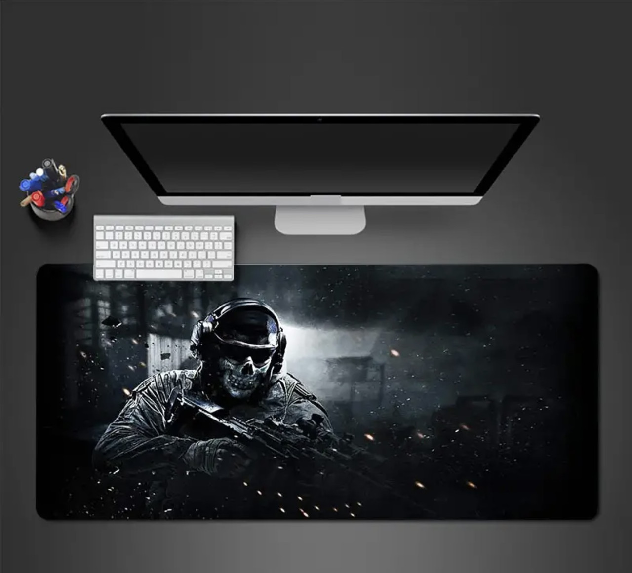 Килимок для миші з дизайном воїна у масці скелету, розмір 70/40, фото 1