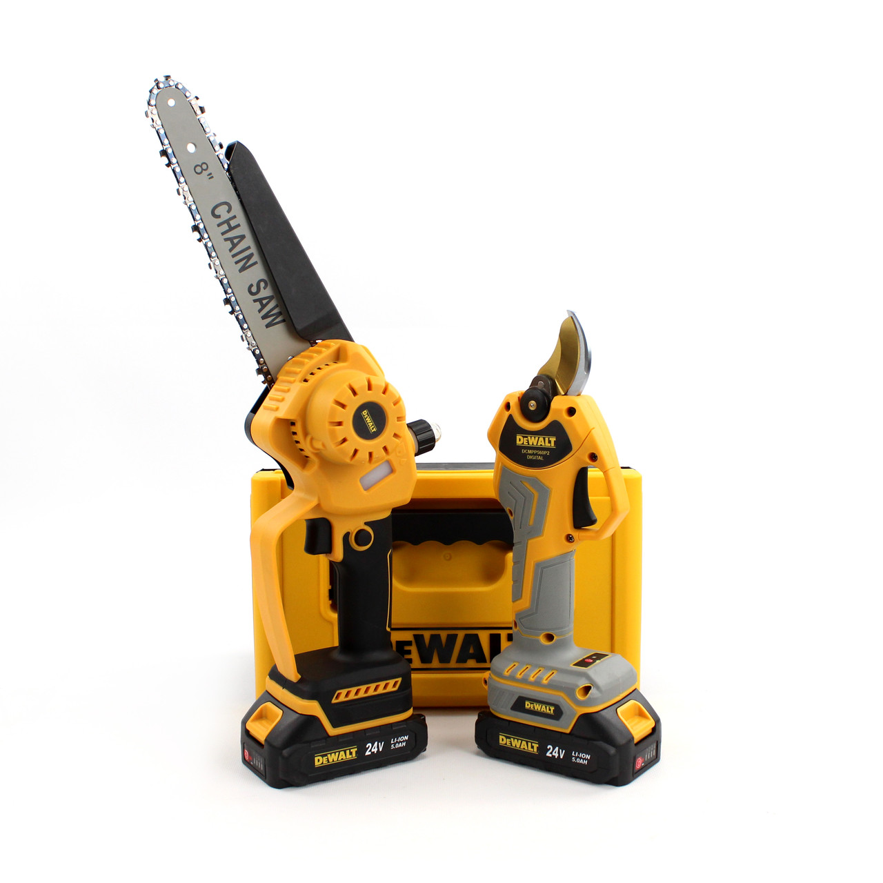 Акумуляторний набір 2в1 DeWalt 24V (Пила DCM170N + Секатор DCMPP560P2 Digital) Набір 2в1 Деволт