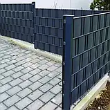 Стрічка ПВХ для секційного паркану графітова, 7,6 м, 19 см, фото 3