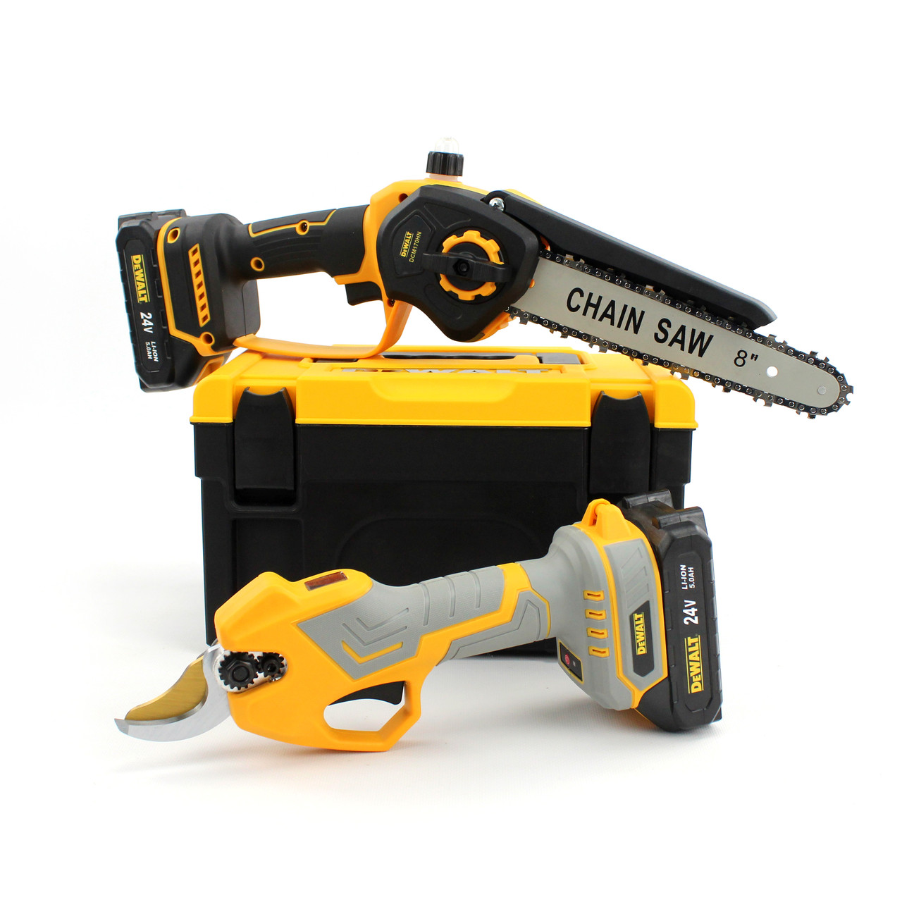 Акумуляторний набір 2в1 DeWalt 24V (Пила DCM170N + Секатор DCMPP560P2 Digital) Набір 2в1 Деволт