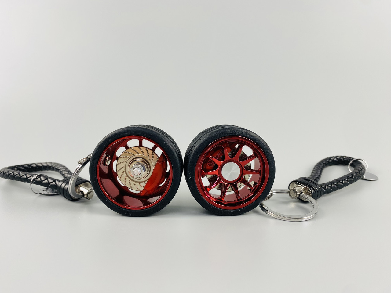 Брелок колісний диск + диск гальмівний + супорт + шина, 52 мм (діаметр) х 25 мм (товщина), червоний, фото 1