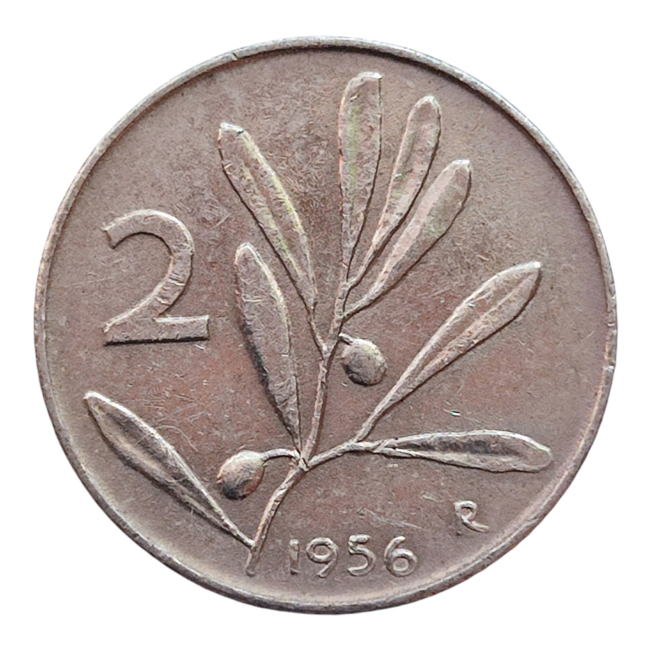Італія 2 ліри, 1956