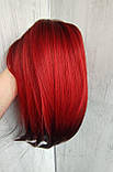 Перука яскрава каре термо з затемненими коренями та кінцями червона (LCI3020), фото 7