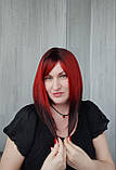 Перука яскрава каре термо з затемненими коренями та кінцями червона (LCI3020), фото 3
