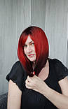 Перука яскрава каре термо з затемненими коренями та кінцями червона (LCI3020), фото 5