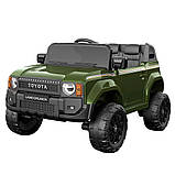 Електромобіль джип Toyota (пульт 2,4G, 4 мотори 2*25W/2*35W, 24V5AH, EVA) Bambi 2155EBLR-10(24V) Зелений, фото 2