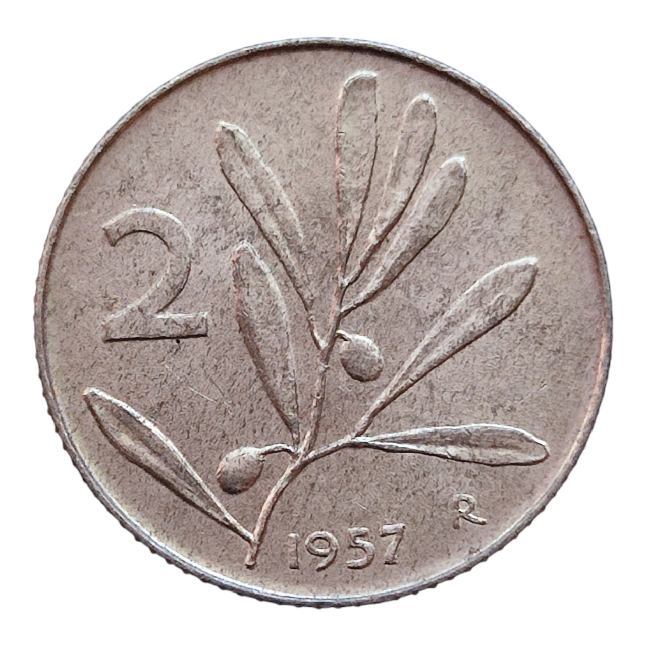 Італія 2 ліри, 1957