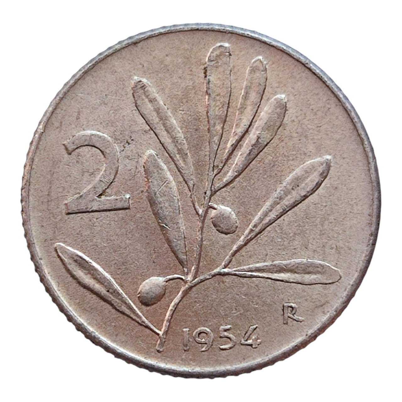 Італія 2 ліри, 1954