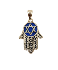 Срібна підвіска "Хамса з Зіркою Давида" (Рука Фатіми) HMS/б-01