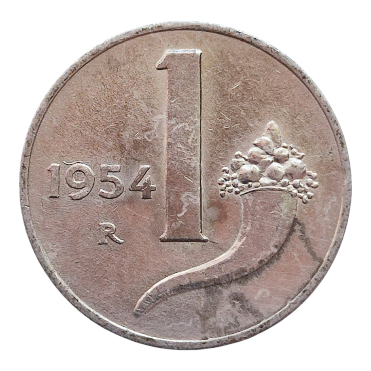 Італія 1 ліра, 1954