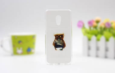 Силіконовий чохол бампер для Meizu pro 6 з малюнком сова з будильником