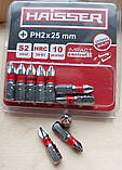 Біта насадка для шурупокрута з хрестоподібним шліцем PH2х25 мм з магнітом HAISSER 2712701, фото 9