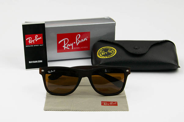 Сонцезахисні окуляри RAY BAN Wayfarer поляризаційні UV400 (арт. P2140) коричневий матовий, фото 3