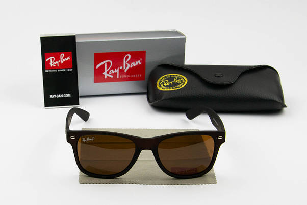 Сонцезахисні окуляри RAY BAN Wayfarer поляризаційні UV400 (арт. P2140) коричневий матовий, фото 4