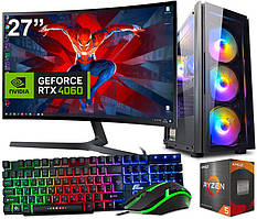 Акція! Ігровий Комп'ютер + Монітор 27'' Ryzen 5 5500 + RTX 4060 8GB +16GB DDR4 (ZEVS PC 13710R)