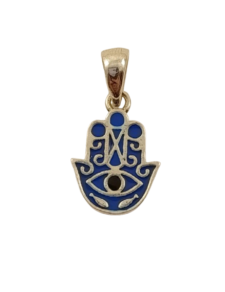 Срібна підвіска "Хамса (Рука Фатіми)" з оком HMS/м-01, фото 1
