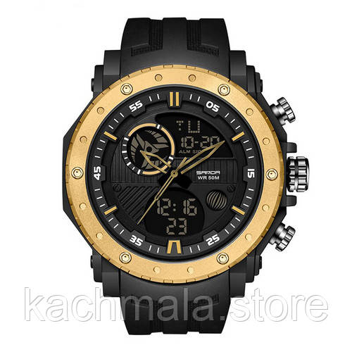 Наручниі годинники Годинник Sanda 6012 Black-Gold