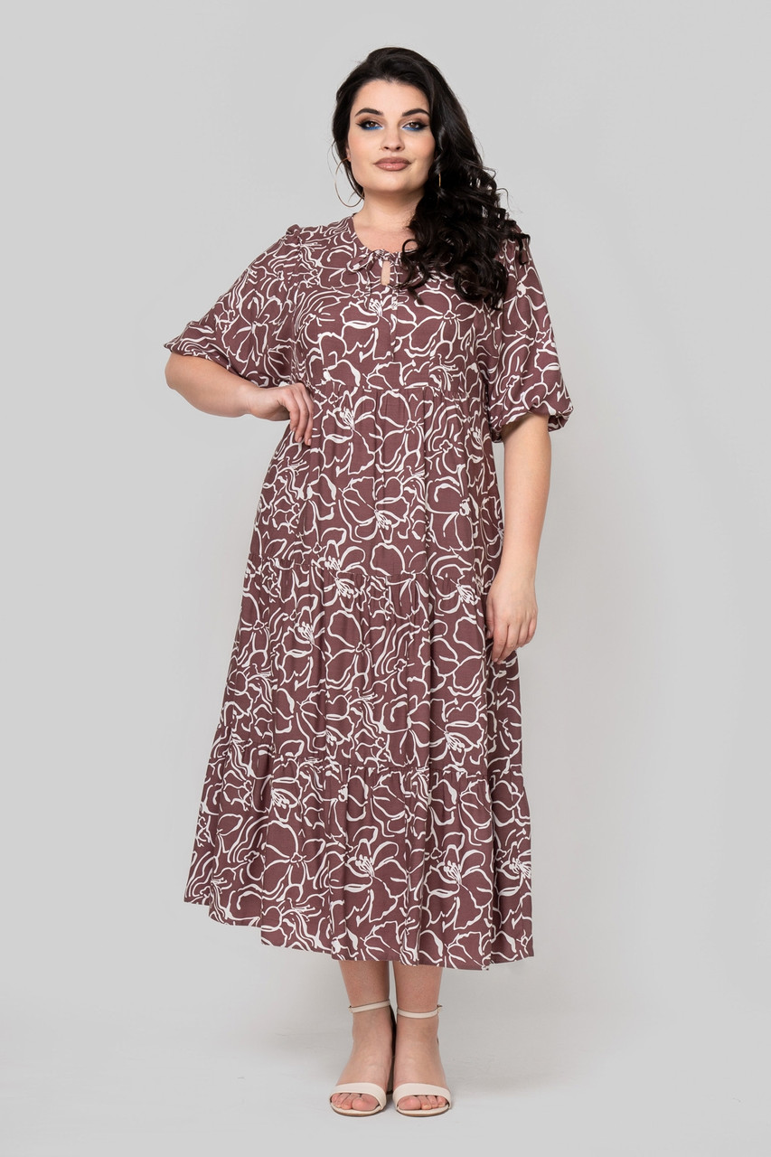 Довга літня сукня спідниця з ярусами легка штапель