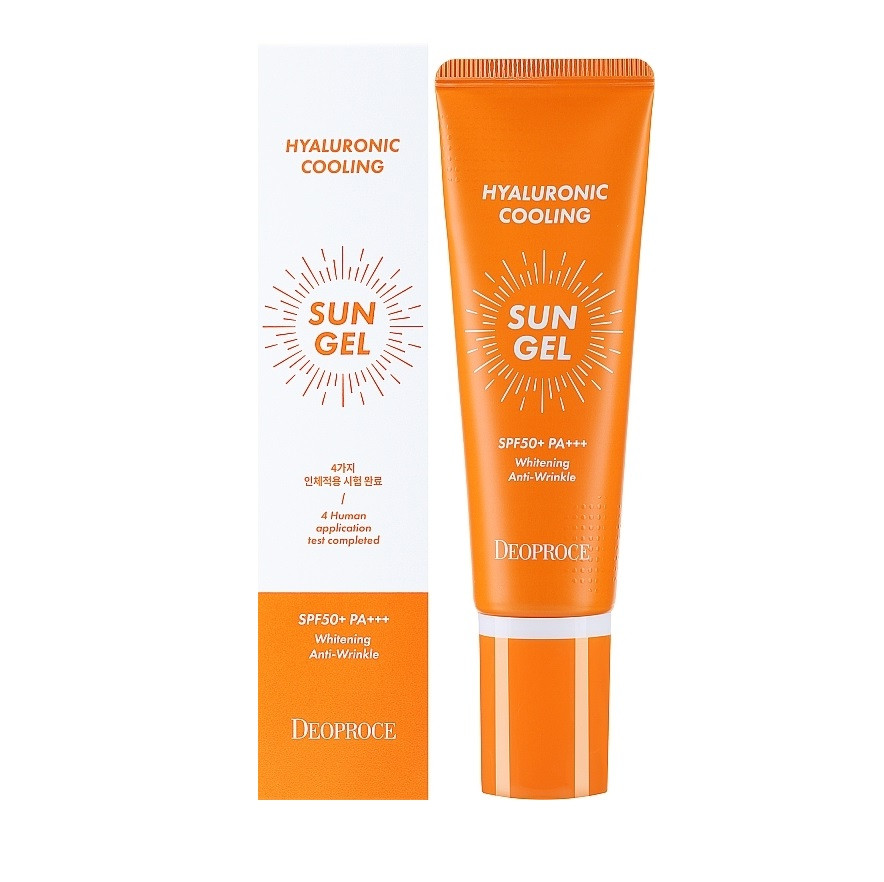 Легкий сонцезахисний гель з гіалуронової кислотою Deoproce Hyaluronic Cooling Sun Gel SPF50+/PA+++ 50 мл