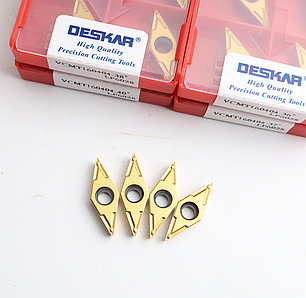 VCMT160404- 37° LF6028 DESKAR (Сталь, Нержавіюча сталь, Чавун) Твердосплавна пластина, фото 2