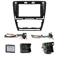 Перехідний штатний комплект із проводкою до Android магнітоли Skoda Octavia 2007-2014 Matte Black