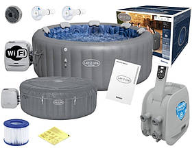 Надувний СПА джакузі Bestway 6001T Lay-Z-Spa Santorini 216 x 80 см, Wi-fi, 7 місць, 1325 л/г, гідро, аеро