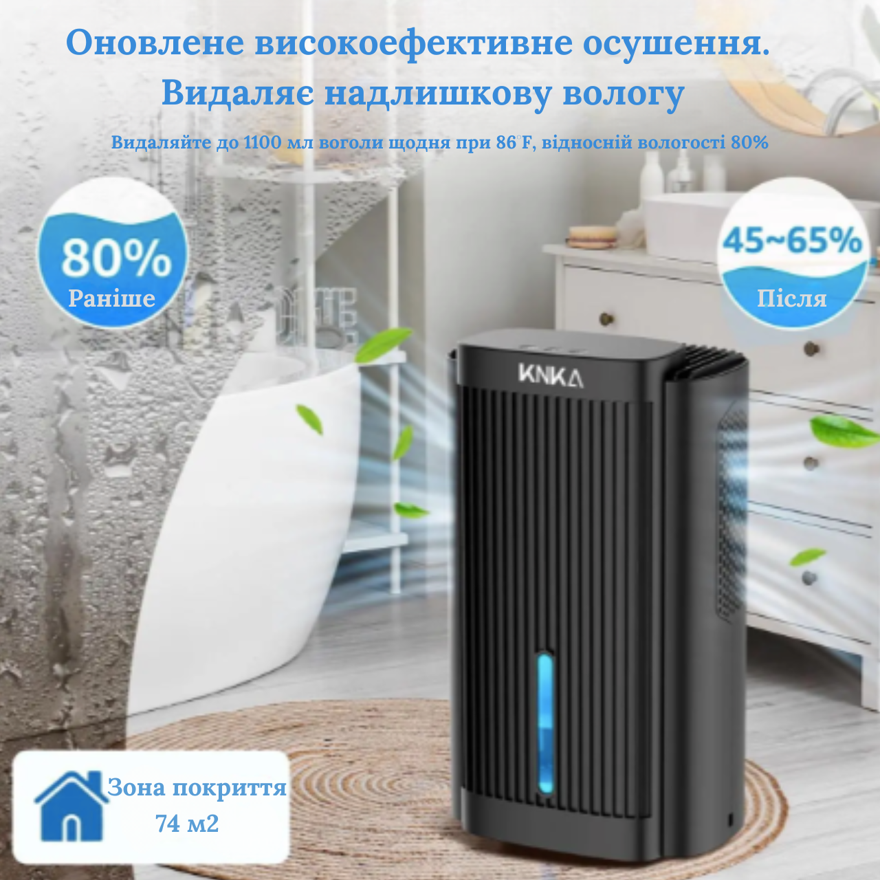 Осушувач повітря KNKA CS06 2.5л тихий з автовідключенням Чорний