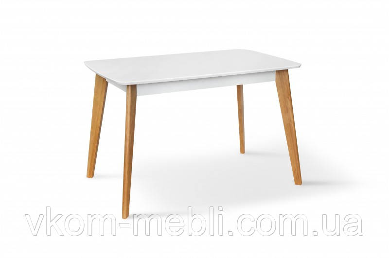 Стіл Модерн 120(160)*75, білий/натуральний, фото 1